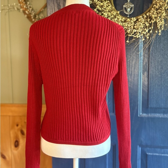 Calvin Klein Cherry Knit Ribbed Sweater size L NWT - Picture 2 of 13